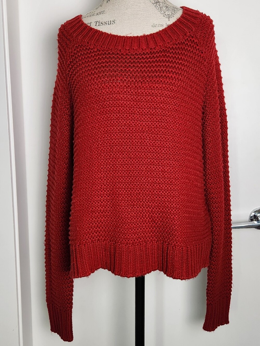 Cozy Cherry Red Knit Sweater
